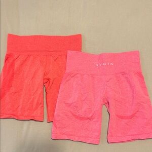 NVGTN Women's High-Waisted Shorts - Red and Pink Bundle